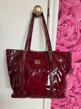 Dooney & Bourke Glossy Burgundy Patent Tote